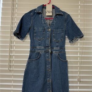 Zara Blue Denim Dress